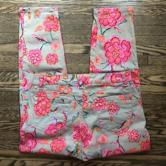 Jones New York Pink Floral Soho Ankle Jeans | 12P - Picture 2 of 8